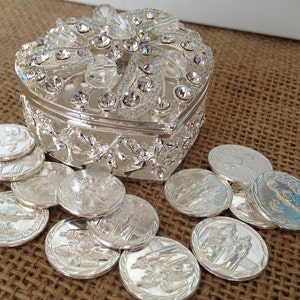 Arras de casamento banhado a prata/arras para boda/moedas unitárias/arras de boda plateadas