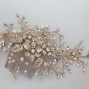 Bridal Hair comb with Fresh water pearls wedding hair comb,wedding Hair accesories,pearl Bridal Comb,Crystal wedding comb,bridal Head pieces