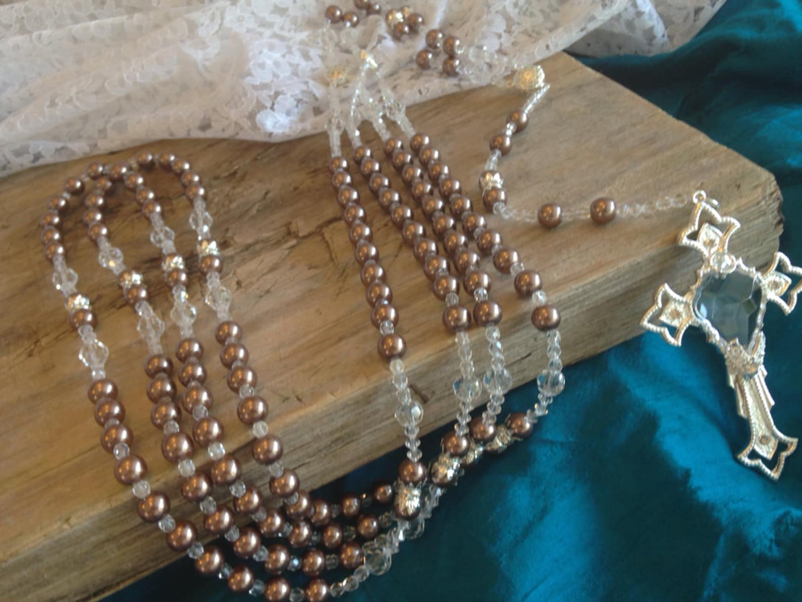 Chocolate Color Wedding Lasso With Crystal Pearls/ Lazo De Etsy