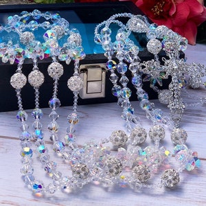 Swarovski Crystal Wedding Lasso with Rhinestones and AB Crystal Daysies authentic Swarovski wedding laso/ Lazo de Boda Cristal Swarovski