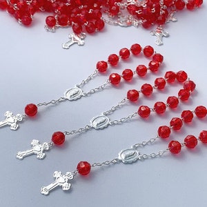 25pc baptism favor IMPULSE RED with  silver plated / christening favors/ recuerdos de bautismo/ baptism favor/ communion favor