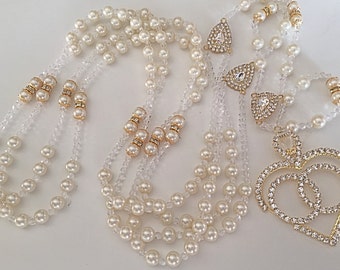 Swarovski Pearls Wedding lasso cream Ivory color/ lazo para boda en perlas cremita./ wedding lazo/ ivory pearls lasso