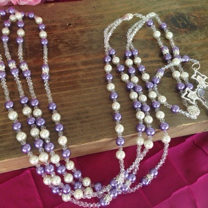 Swarovski Pearls Wedding lasso : Lilac and Ivory/ Wedding Lazo/ Lazo de Boda wedding laso