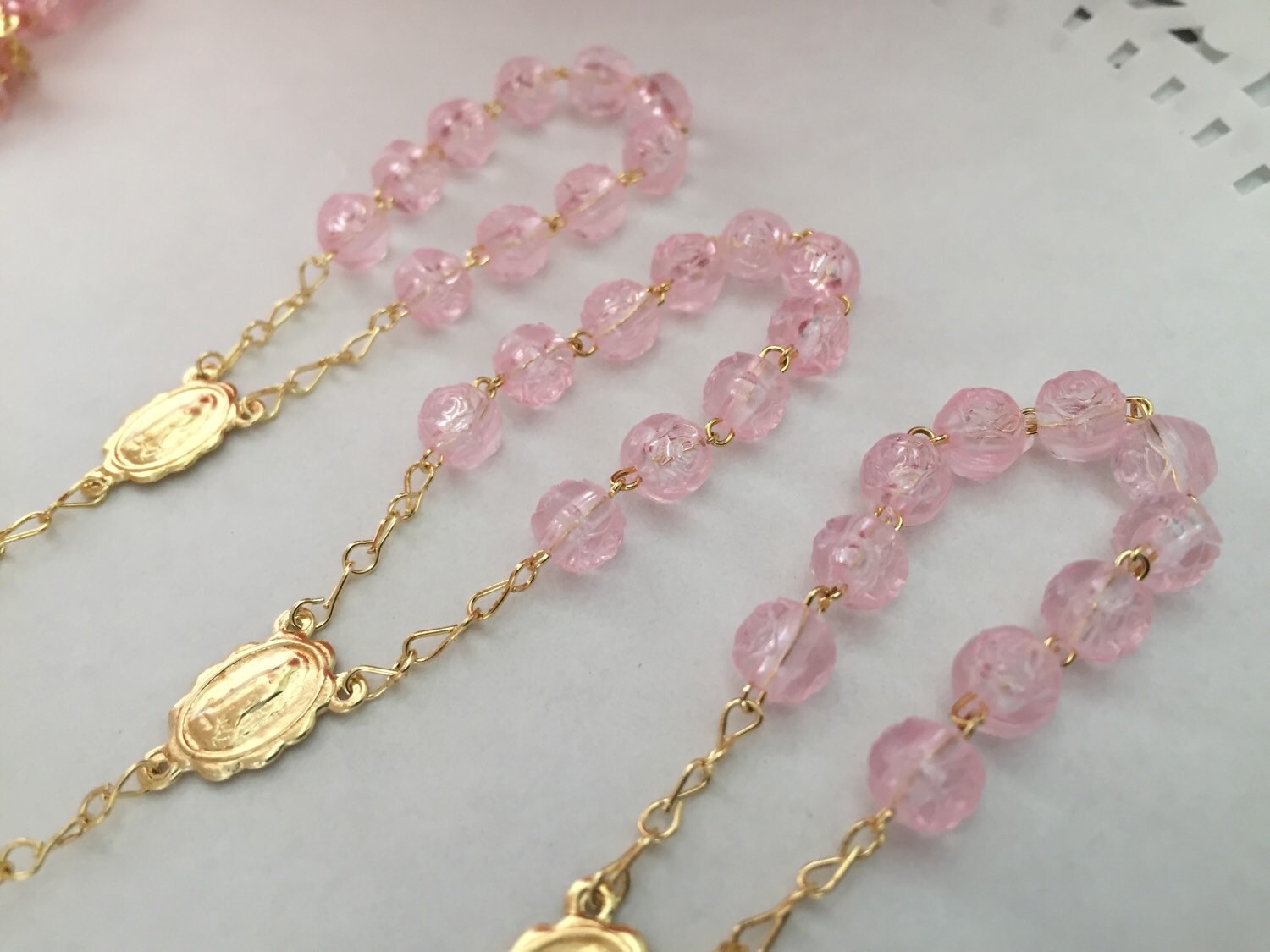 200 Baptism Favors/ Mini Rosaries/ Pink/ Mini Rosarios/ Etsy