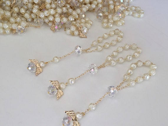 36 Mini Rosary Ivory Color//baptism Favors Communion Favors//Recuerdos De Bautizo