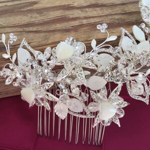 Bridal Hair comb With mother of pearl shell wedding hair comb,wedding Hair accesories,pearl Bridal Comb, wedding comb,bridal Head piece