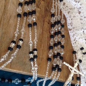 Black and white Crystal wedding lasso/ Lazo de Boda en Negro y blanco/ Traditional wedding lasso/ Black and white Wedding