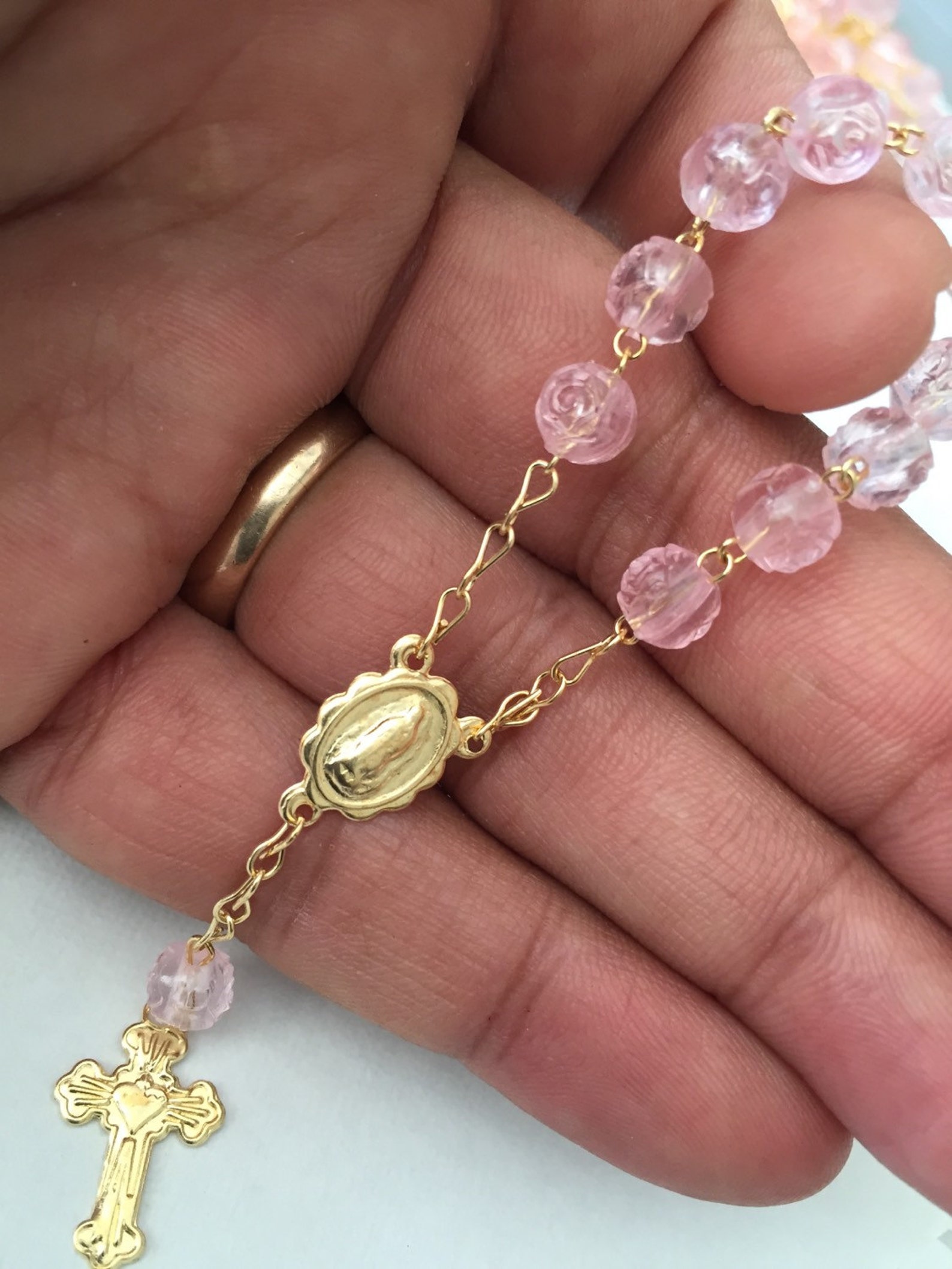 200 Baptism Favors/ Mini Rosaries/ Pink/ Mini Rosarios/ Etsy