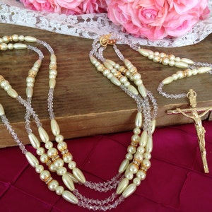 Ivory Crystal Pearls wedding lasso/Lasso de bodas en perlas de crystal/ laso de Boda / wedding rosary // wedding laso/ laso de Boda