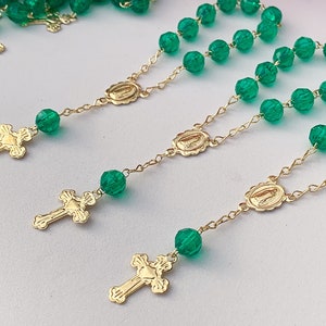 10 lime green acrylic beads baptism favors/ mini-rosaries/ christening favors/ mini rosary/communion favors