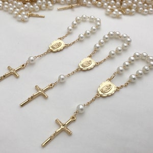 30 Baptism Favors off white pearls/baptism favor / communion favor /Christening Favors/ Recuerditos/ acrylic pearls/ Gold  plated