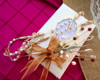 Bible and Rosary  set/ set de Biblia y Rosario para boda/ wedding bible set/ libro Y Rosario/ wedding gift