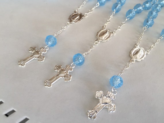 24 Pezzi Di Mini Rosario Bomboniere Argento Nero, Battesimo, Prima - Foto 9