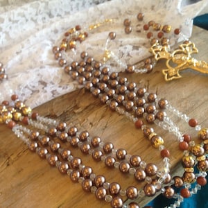 Chocolate Color Wedding Lasso with Crystal Pearls/ Lazo De Boda  Color Chocolate En Perlas De crystal/ Wedding Lazo / Gold plated