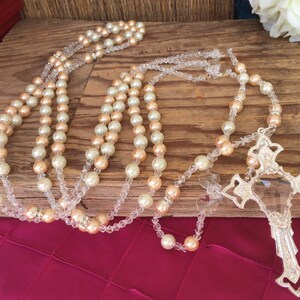 Blush Color Pearl wedding lasso  Swarovski Crystal Pearls Wedding Lasso / Crystal wedding lasso/ lazo/ Laso De Boda/ Wedding Rosary