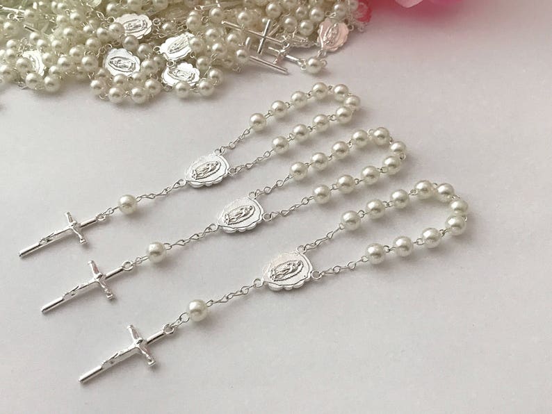 30 Baptism Favors ivory off white faux pearls/baptism favors/ communion favor /Christening Favors/ Recuerdos de Bautizo /ivory color pearls image 2