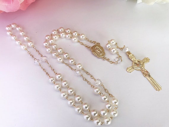 36 Mini Rosary Ivory Color//baptism Favors Communion Favors//Recuerdos De Bautizo