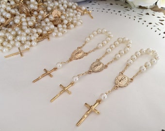 37 Baptism Favors off white pearls/baptism favor / communion favor /Christening Favors/ Recuerditos/ acrylic pearls/ Gold  plated