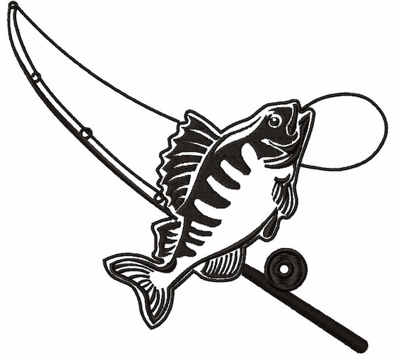 Fishing Rod and Fish Embroidery Design Instant Download Digital File  Machine Embroidery -  Canada