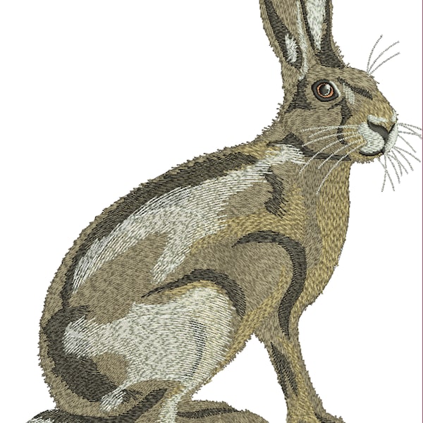 wild hare rabbit Machine Embroidery design tested