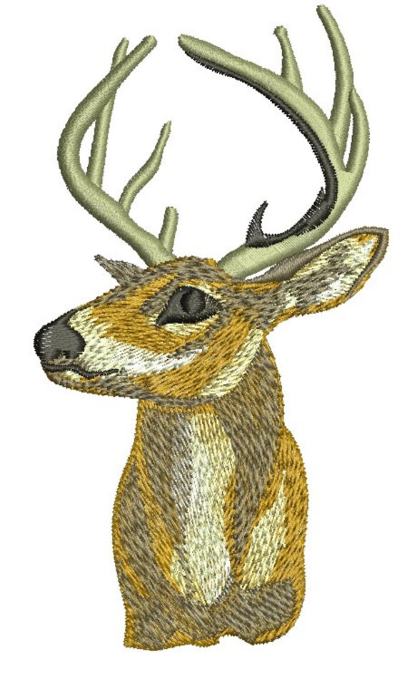 Head of Deer Machine Embroidery Design Instant Download Etsy