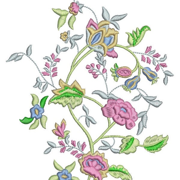 gentle bouquet of flowers - the Buckingham motive  - Machine Embroidery designs