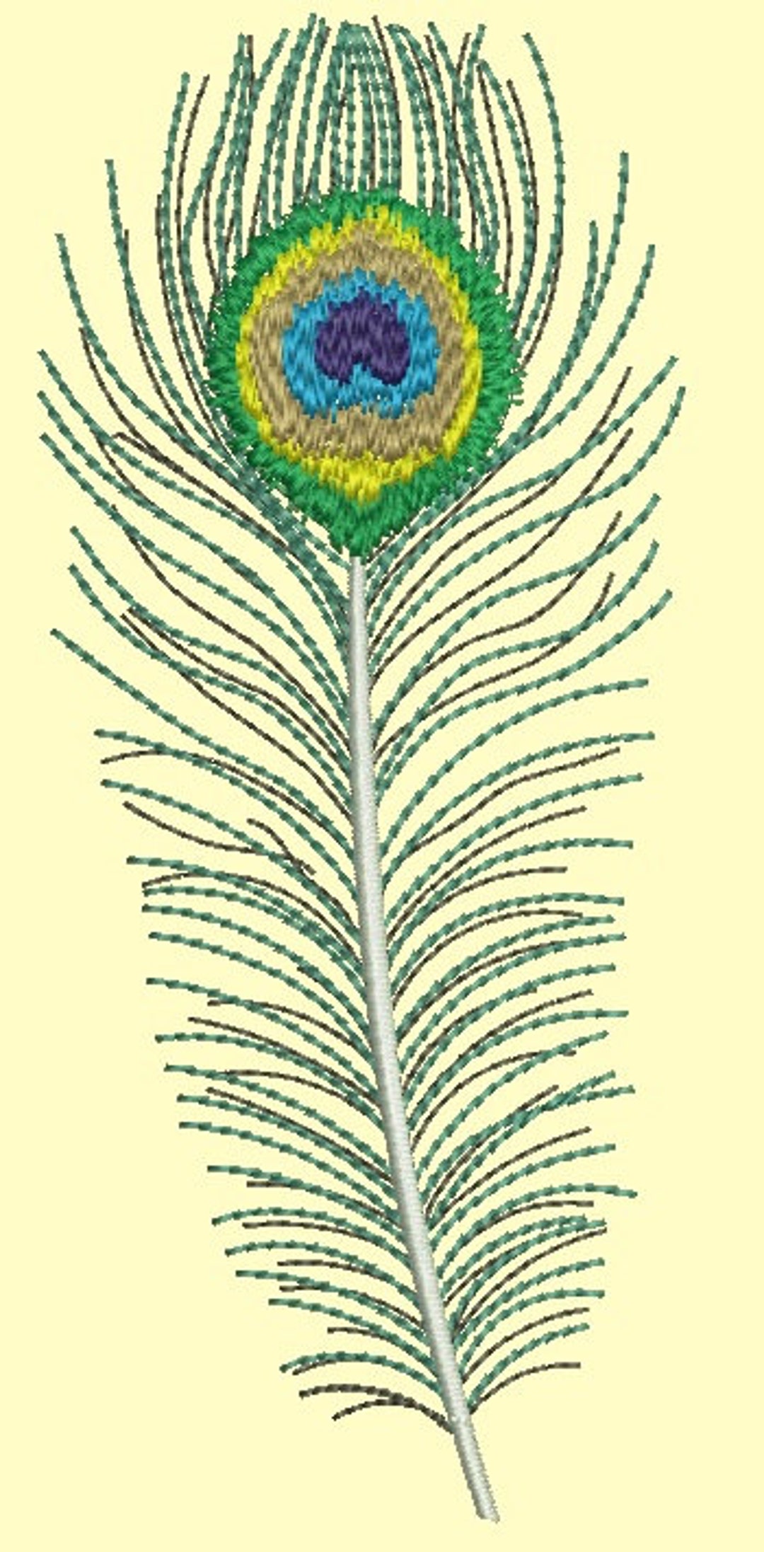 Machine Embroidery Design Peacock Feather Etsy