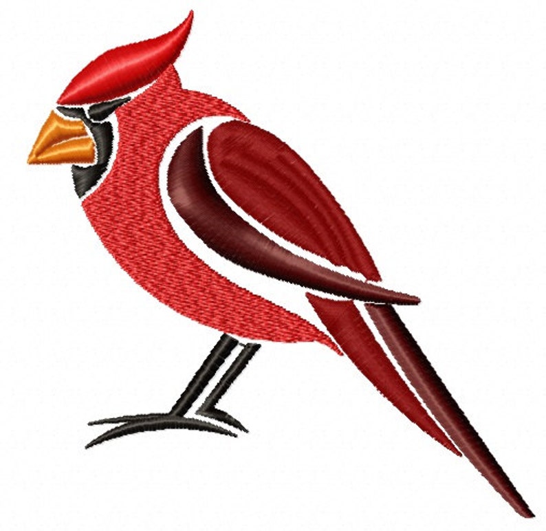 Cardinal bird machine embroidery design  etsy Cardinal bird machine embroidery design  etsy