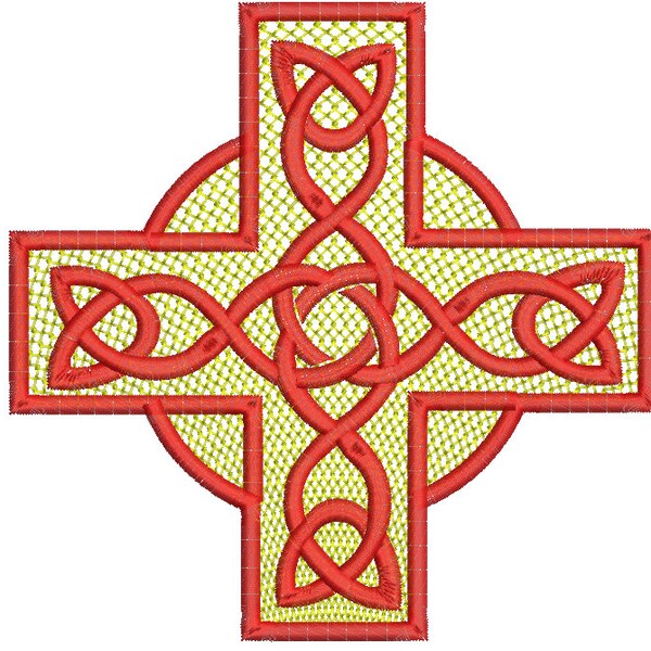 Celtic cross embroidery design,  three sizes, design tested