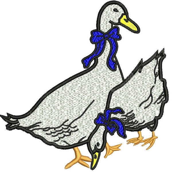 goose with bow - Machine Embroidery Design