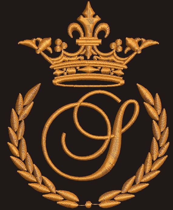 Crown Laurel Wreath And The Monogram Letter S Etsy