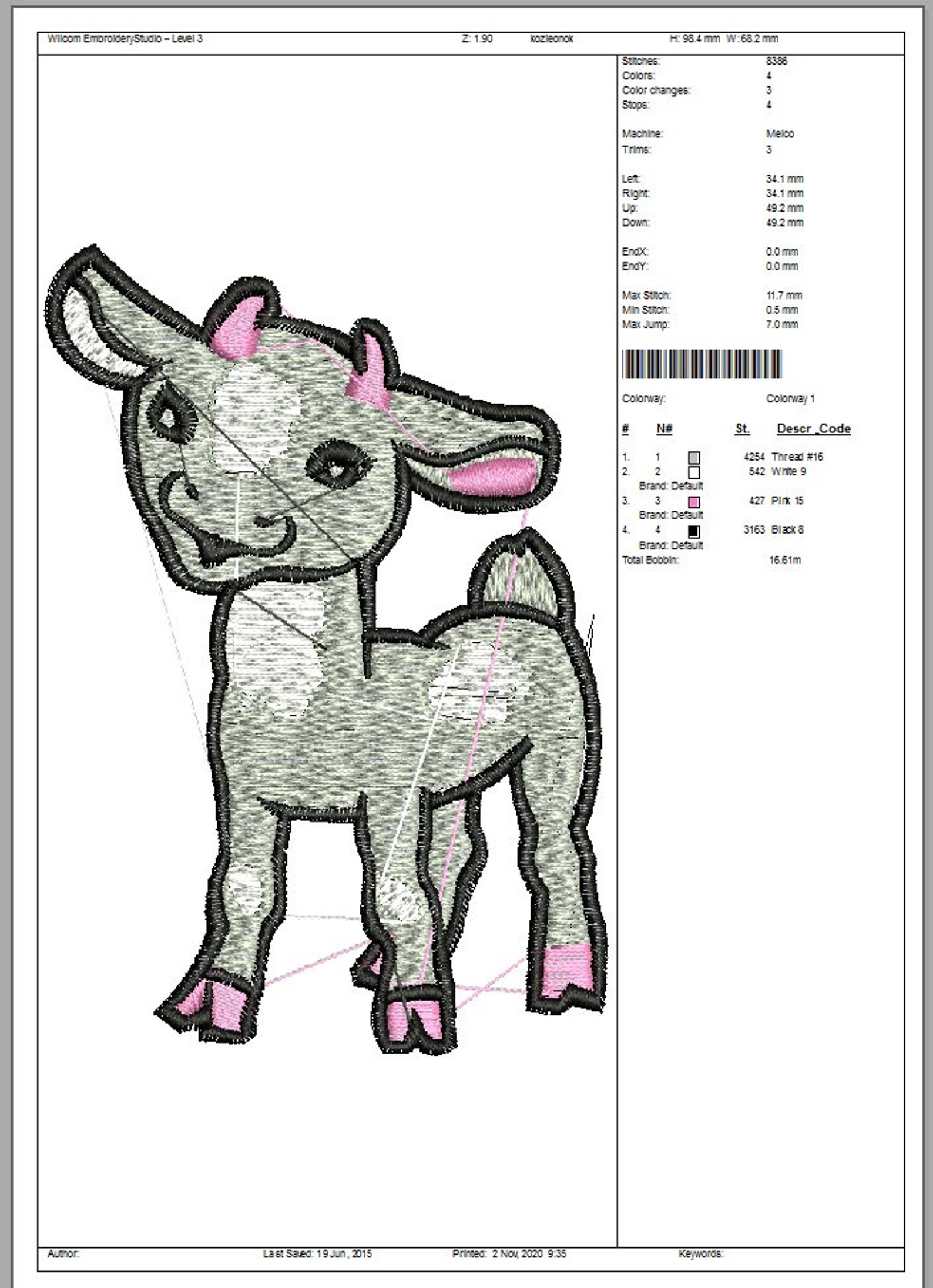 Goat Machine Embroidery Design Etsy