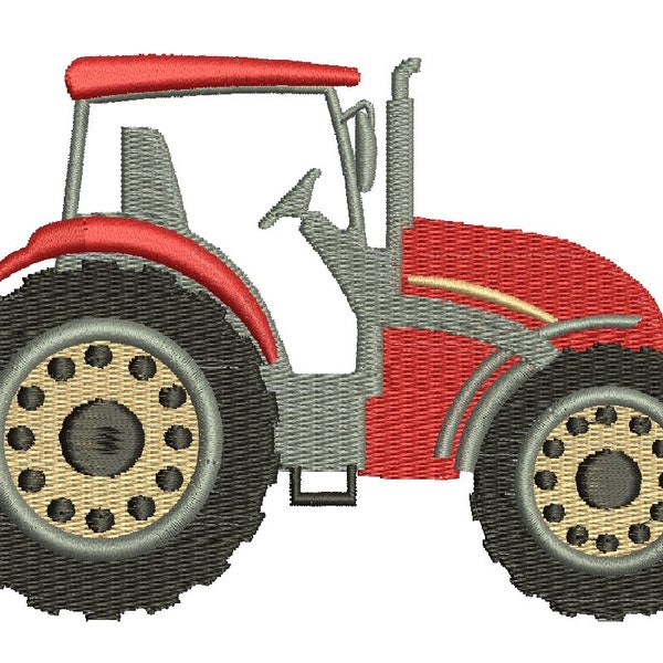 red tractor  machine Embroidery Designs 3 sizes