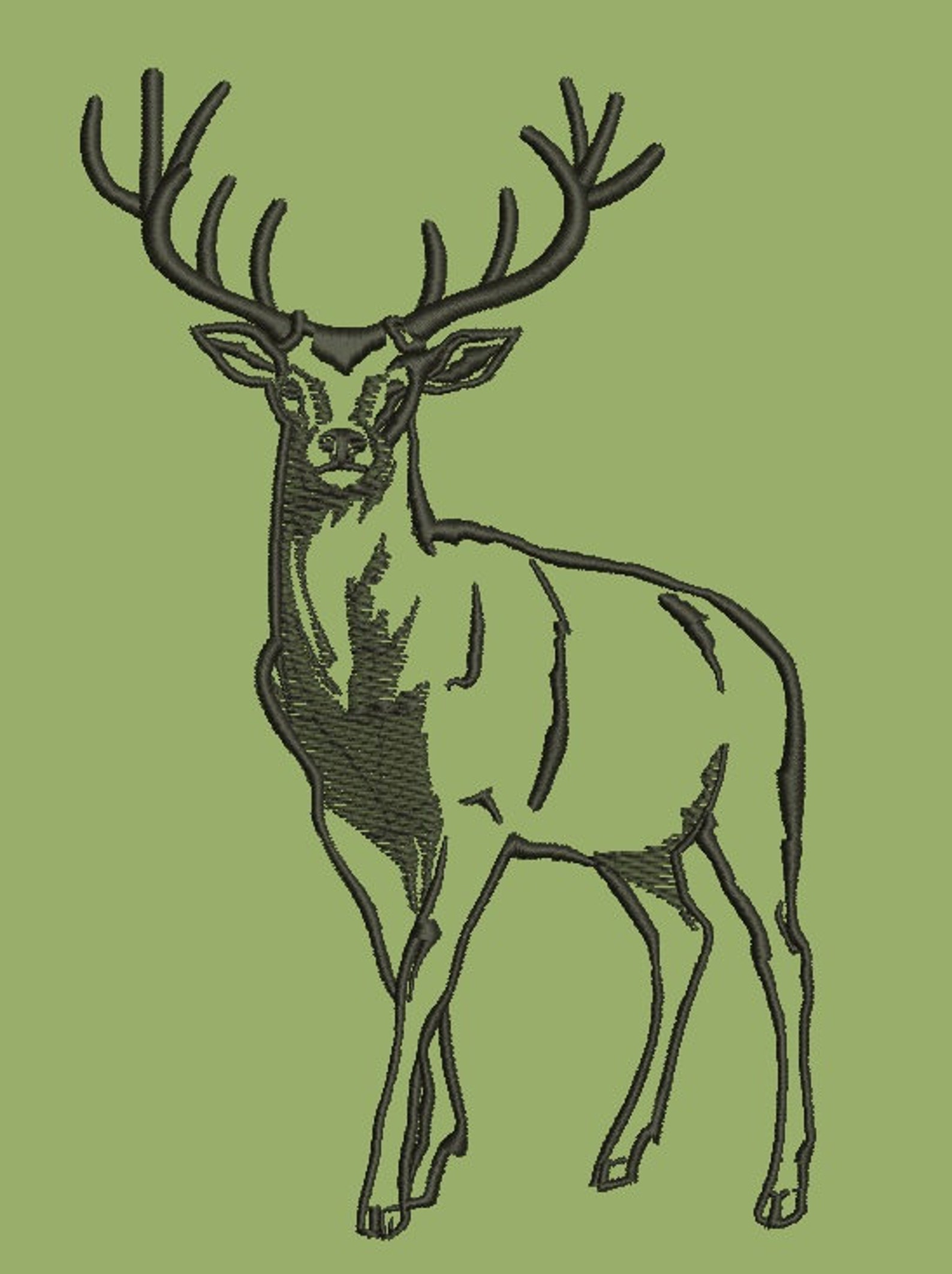 Deer Machine Embroidery Design Instant Download Etsy