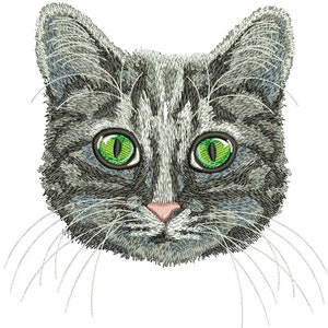 Cat With Green Eyes Design Machine Embroidery Designs Tested - Etsy