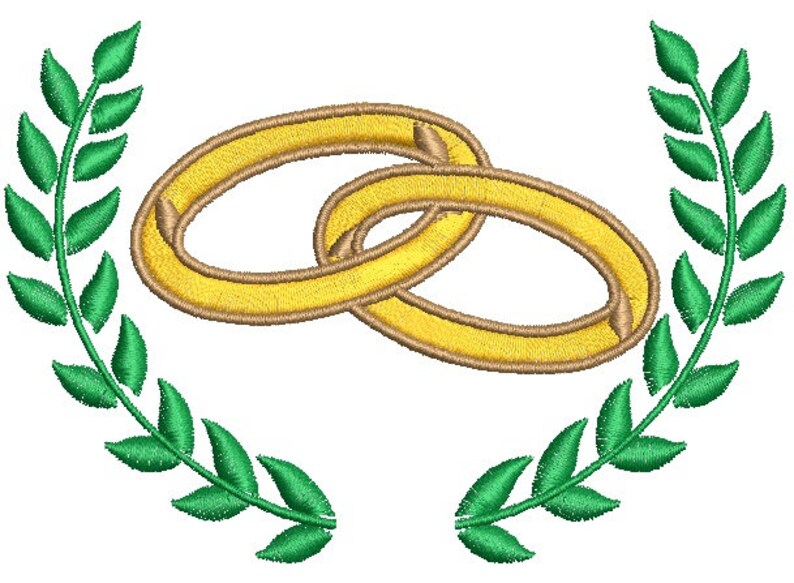 Wedding Rings Machine Embroidery Design Etsy