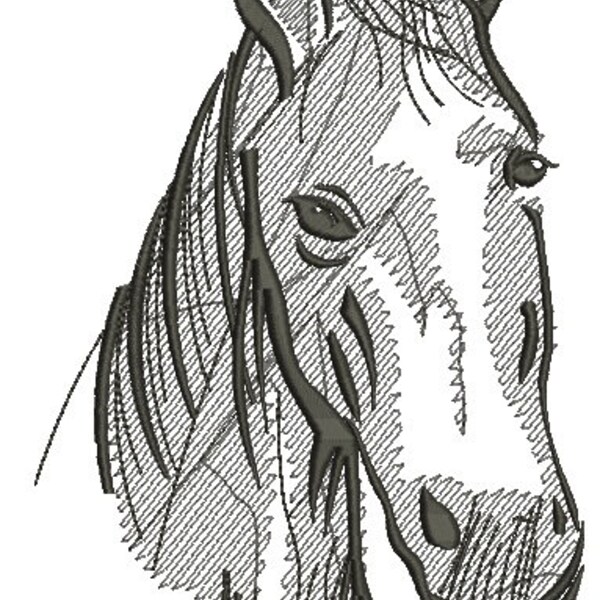 horse's head  Machine Embroidery Design - instantly download