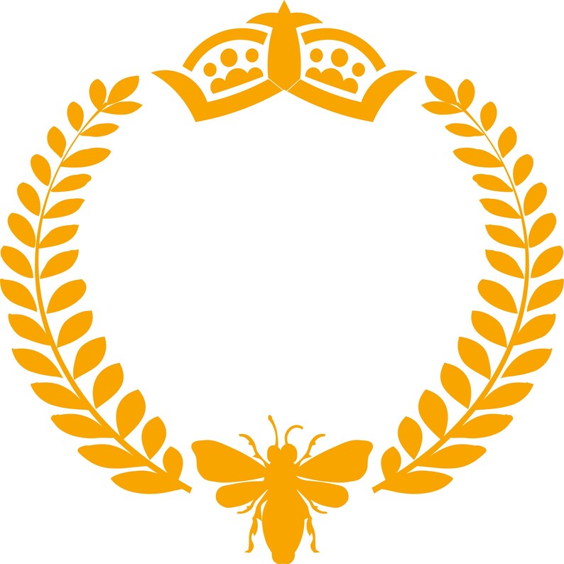 Download Queen Bee. Laurel with Bee and Crown vector files Instant ...