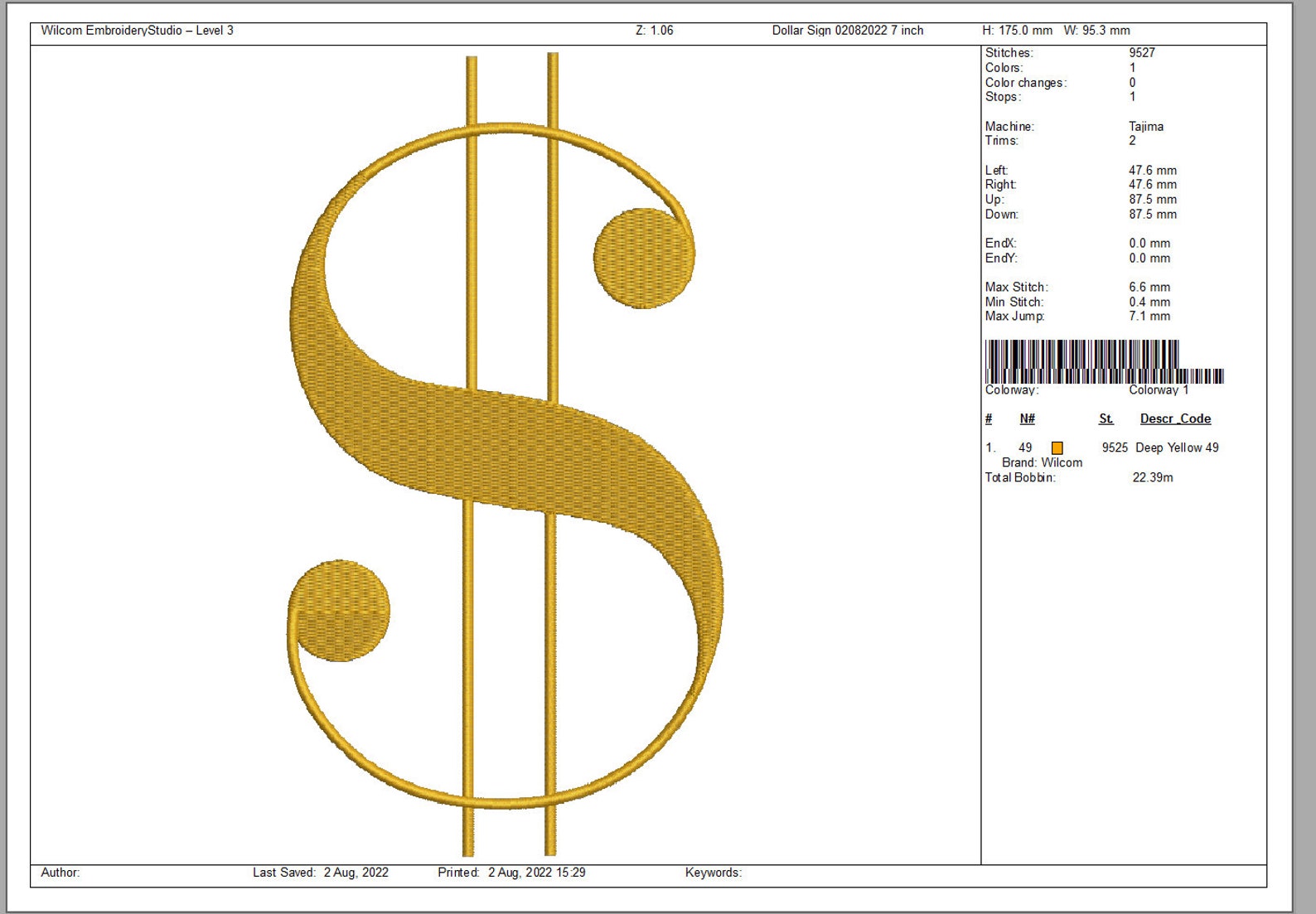 Dollar Sign Machine Embroidery Design Instant Download Etsy
