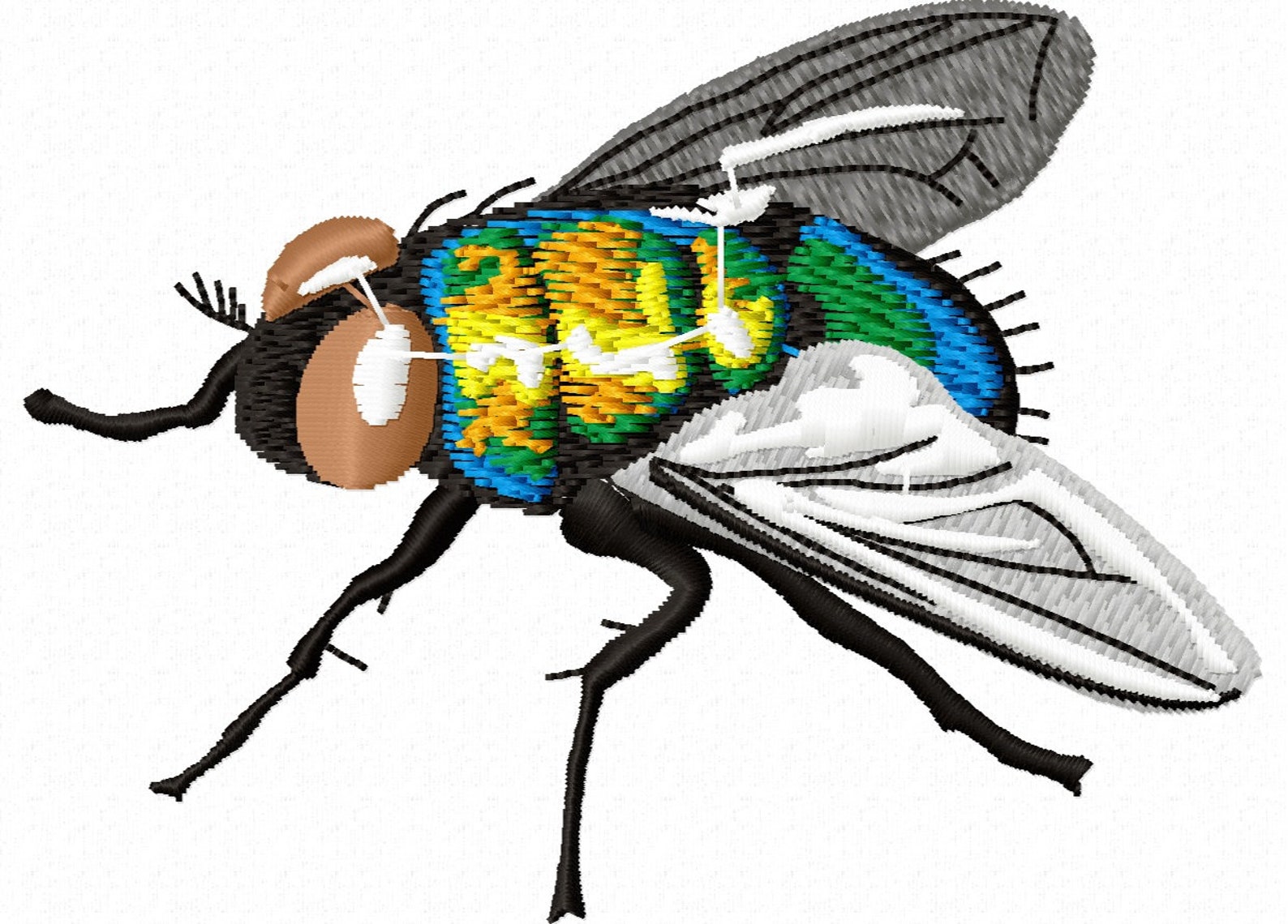 Realistic Fly Machine Embroidery Designs INSTANT DOWNLOAD | Etsy