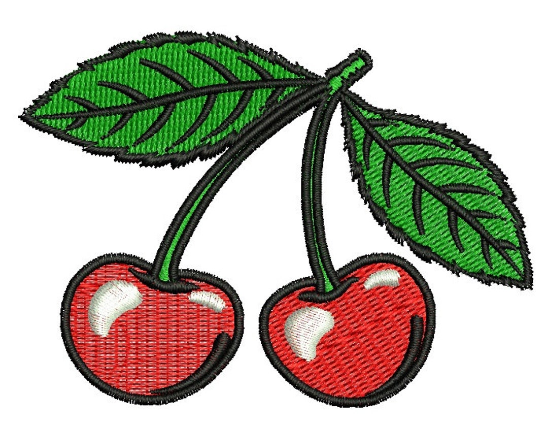 Cherry Machine Embroidery Design Three Sizes Etsy