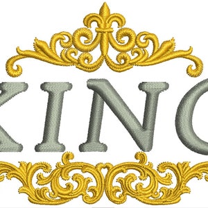 König Barockmuster Maschinenstickerei Design sofort herunterladen