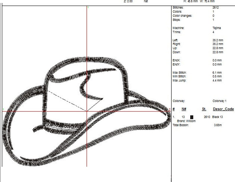 Hat Embroidery Design Etsy