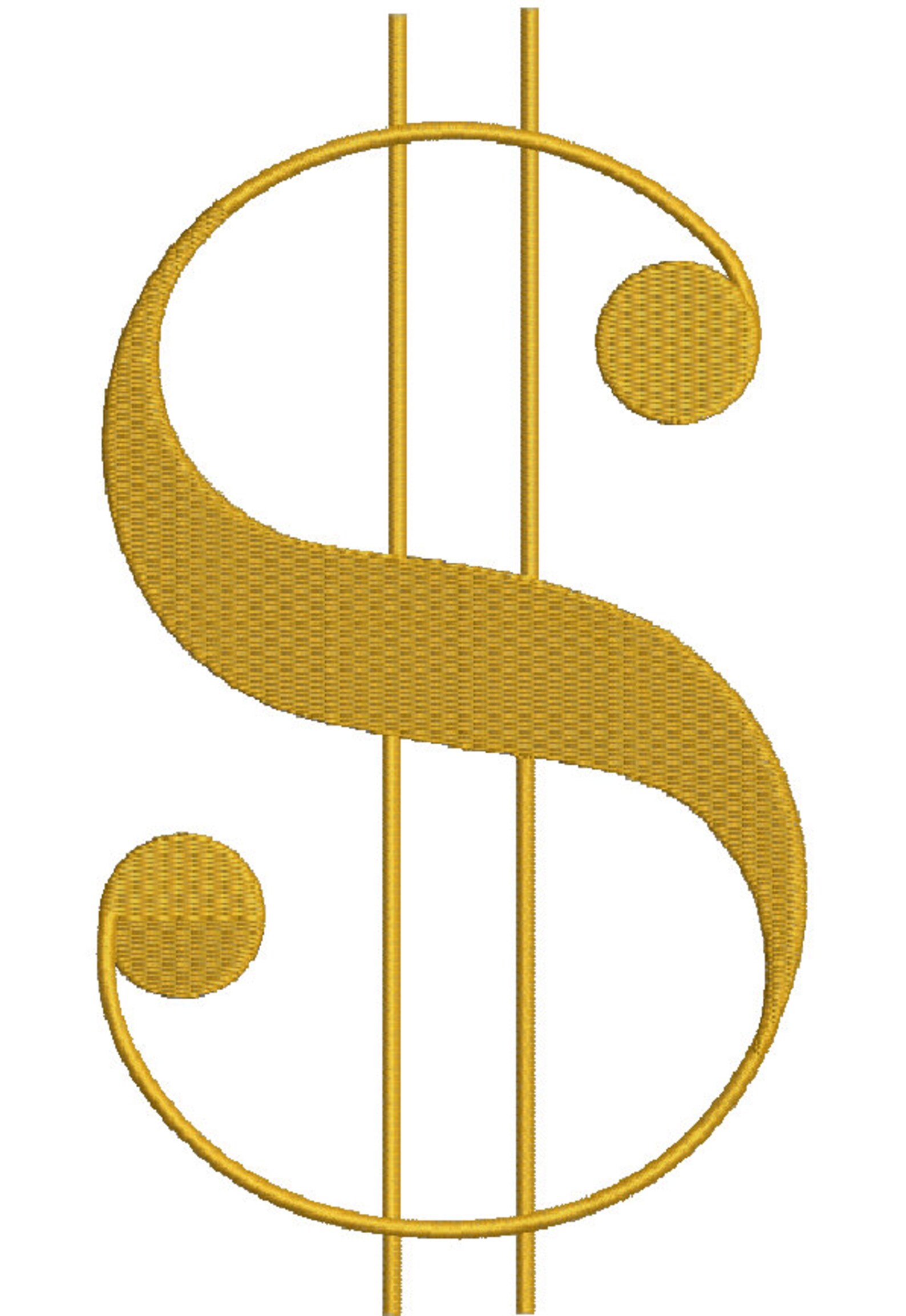 Dollar Sign Machine Embroidery Design Instant Download Etsy