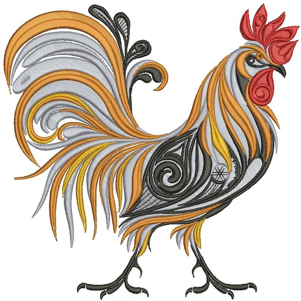 rooster  Machine Embroidery Design