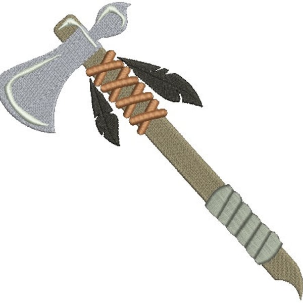 tomahawk and feather Native american indian ax Machine Embroidery Design,  Instant Download