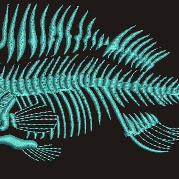 Fish skeleton / Fisherman \ two sizes embroidery design
