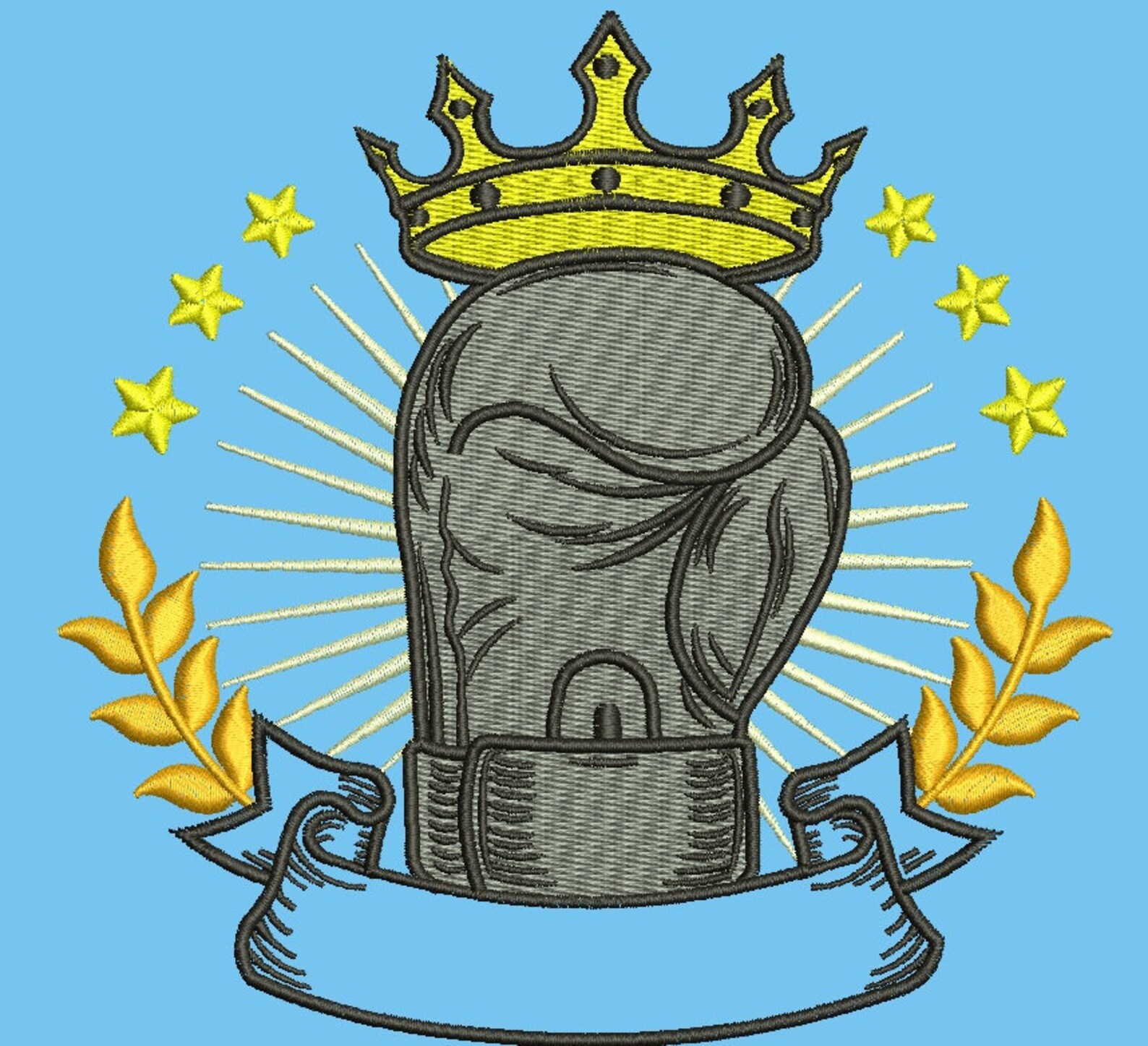 Boxing Gloves and Laurel Stars Machine Embroidery Design Etsy