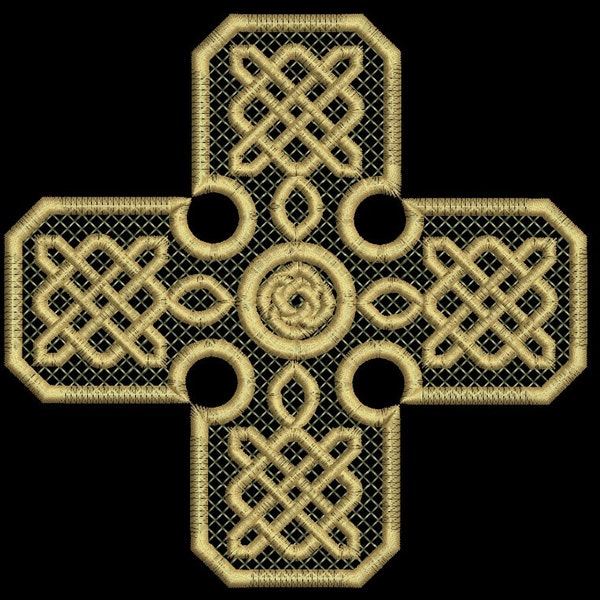 Celtic cross Machine Embroidery Design,  three sizes tested