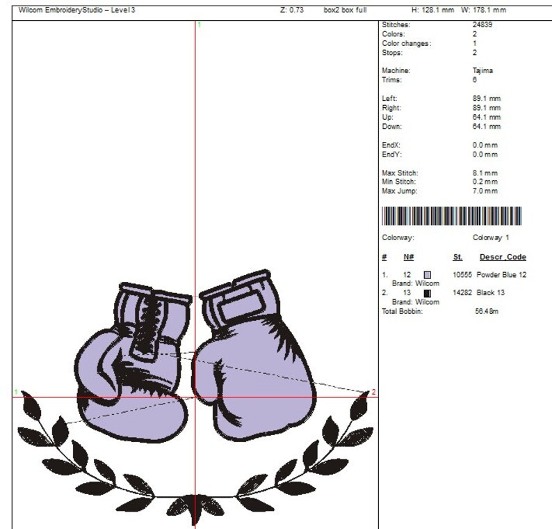 Boxing Gloves and Laurel Machine Embroidery Design Etsy